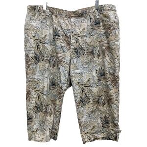 Liz & Me For Catherine‎ Capri Pants Womens 1X  Leaf Print Vacation Cottagecore